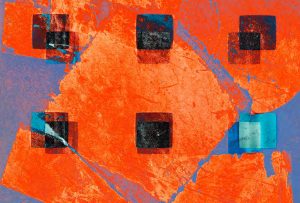 Anette Jäger: »Hochgestapelt« · Fotomontage auf Leinwand · 2024 · 100 x 70 cm · Ausschnitt